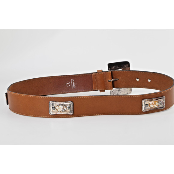 Vintage Express Belt Compagnie Internationale Leather Silver Western Studded L main image 5